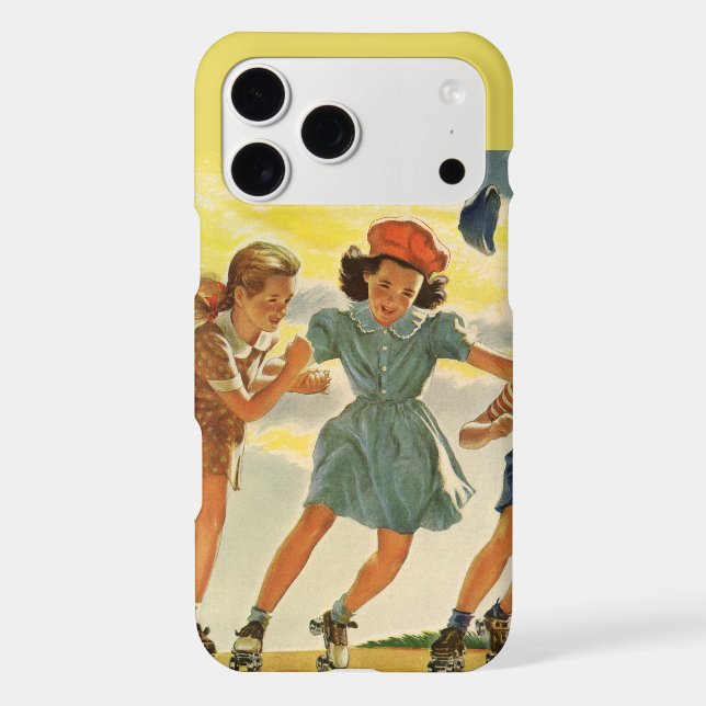 Vintage Roller Skating Fun Children Boys and Girls (Back)
