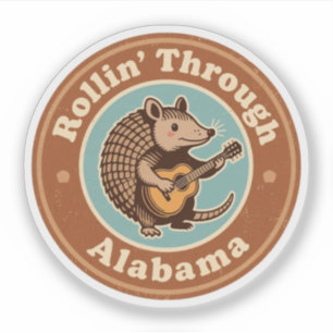 Vintage Rollin Through Alabama Armadillo Funny