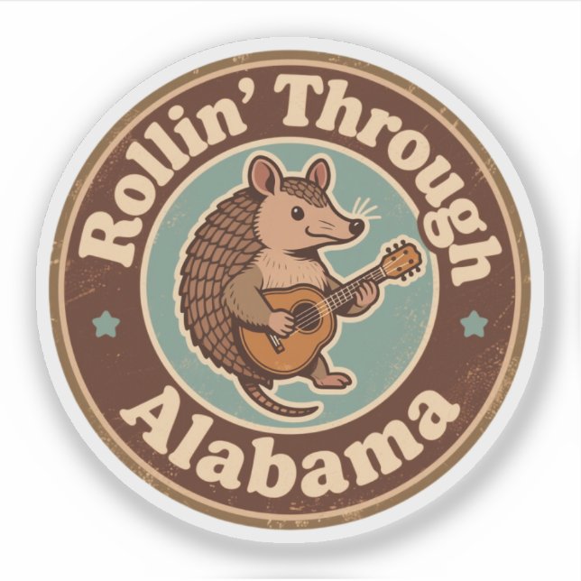 Vintage Rollin Through Alabama Armadillo Music  (Front)