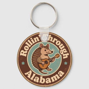 Vintage Rollin Through Alabama Armadillo Music  Keychain