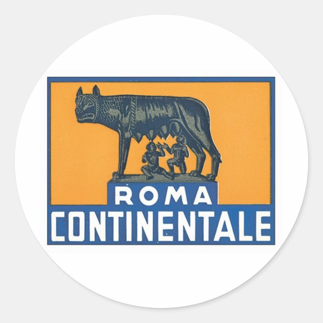 Vintage Roma Continentale Classic Round Sticker (Front)