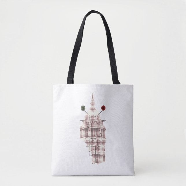 Vintage Roman Cathedral Vespa Italian Urban Art Tote Bag (Front)