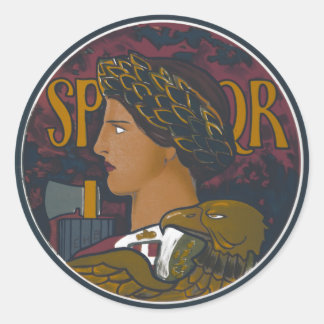 Vintage Roman Emblem of Italy SPQR Classic Round Sticker
