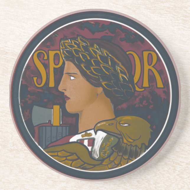 Vintage Roman Emblem of Italy SPQR Coaster (Front)