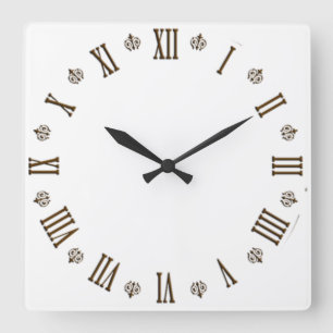 Vintage Roman numeral  Square Wall Clock