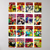 Vintage Romance Comic Book Cover Collage