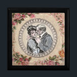 Vintage Romance Couple: Antique Roses Girly Love Gift Box<br><div class="desc">Capture the tender charm of a bygone era with this exquisite Vintage Romance Couple design. A beautifully rendered antique illustration of a loving couple, reminiscent of the popular Gibson Girl era, is centrally framed by an elegant, ornate border. Lush, romantic roses and delicate floral sprays in shades of pink and...</div>