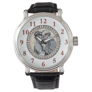 Vintage Romance Couple: Antique Roses Girly Love Watch
