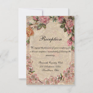 Vintage Romance Couple Antique Roses Wedding Invitation