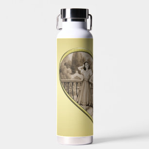 Vintage Romance couple, man and woman, gold Water Bottle