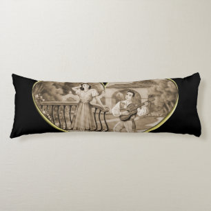 Vintage Romance couple, man and woman love Body Pillow