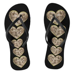 Vintage Romance couple, man and woman love Flip Flops