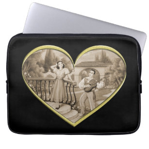 Vintage Romance couple, man and woman love Laptop Sleeve
