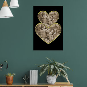 Vintage Romance couple, man and woman love Poster