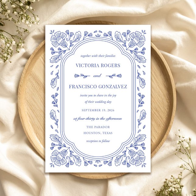 Vintage Romance Floral Wedding Invitation (Vintage Romance Floral Wedding Invitation by Fiesta Valley Print)