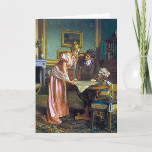 Vintage Romance Greeting Card (Front)