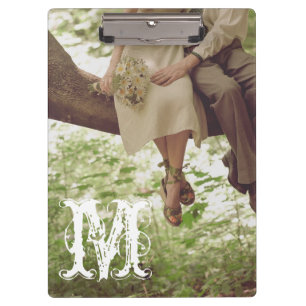 Vintage Romance Love Monogram Initial Clip Board