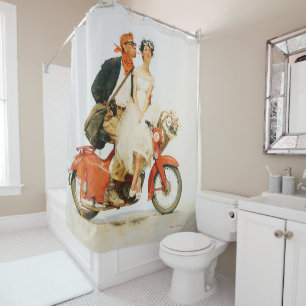 Vintage Romance on a Red Scooter