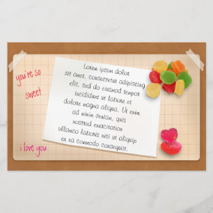 Vintage Romance Simple Paper With Jelly Candy