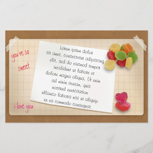 Vintage Romance Simple Paper With Jelly Candy (Front)