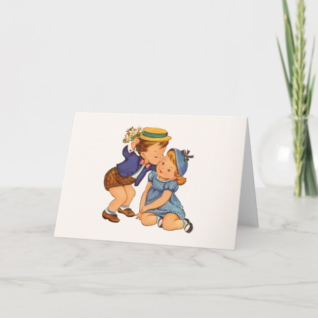 Vintage Romance Valentine Note Card (Front)