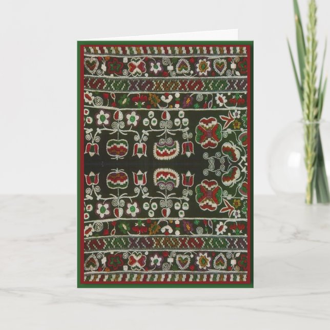 Vintage Romanian embroidery Card (Front)