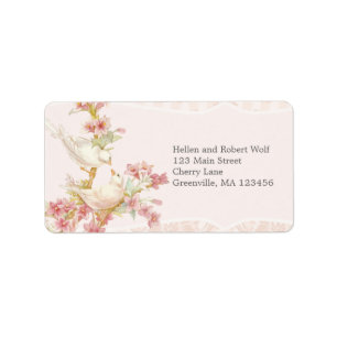 Vintage Romantic Birds in Love Label