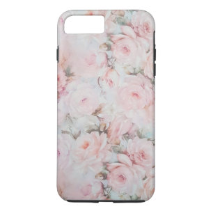 Vintage romantic blush pink teal elegant roses iPhone 8 plus/7 plus case