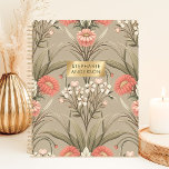 Vintage Romantic Botanical Floral Custom Name Planner<br><div class="desc">This elegant design features a vintage-inspired botanical pattern with soft pink and white flowers set against a muted taupe background. The intricate floral details give it a timeless and classic feel, while the sleek gold nameplate adds a personalized touch. Perfect for professionals, students, or anyone who appreciates sophisticated and nature-inspired...</div>