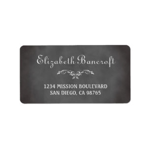 Vintage romantic chalkboard custom return address label