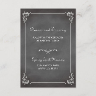 Vintage romantic chalkboard reception enclosure card