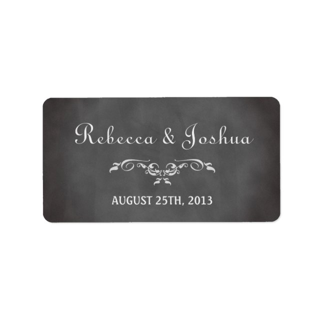 Vintage romantic chalkboard wedding favour tag (Front)