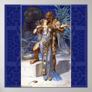 Vintage Romantic Couple Anthony and Cleopatra Kiss Poster