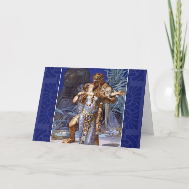 vintage romantic couple anthony cleopatra classic card (Front)