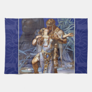vintage romantic couple anthony cleopatra classic kitchen towel