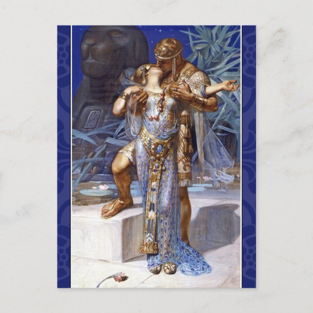 vintage romantic couple anthony cleopatra classic postcard (Front)