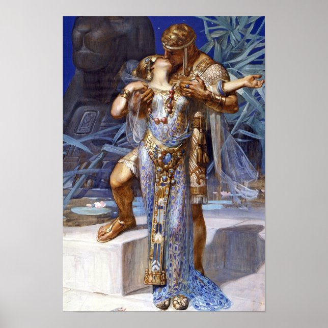 vintage romantic couple anthony cleopatra classic poster (Front)