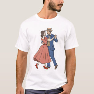 Vintage Romantic Couple Dancing Retro 1950s  T-Shirt