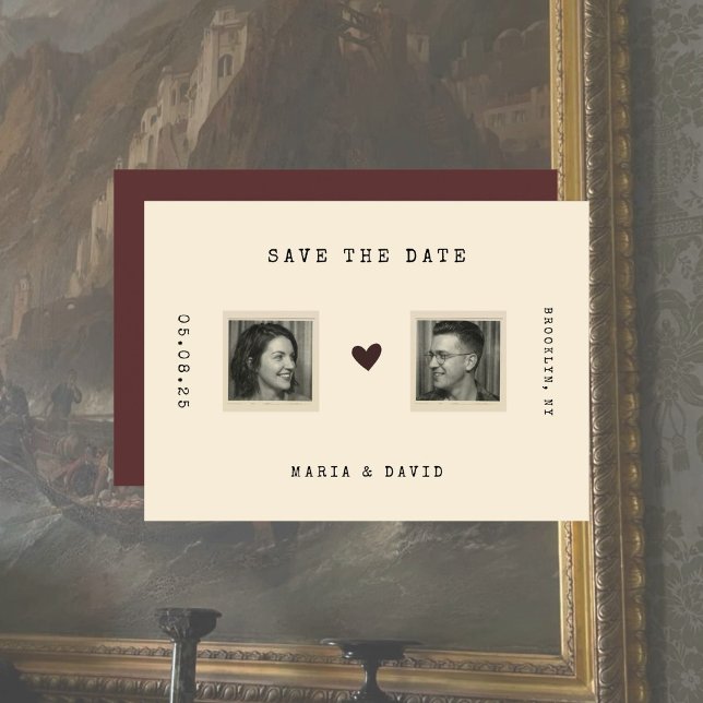 Vintage Romantic Editorial Photo Save the Date (Creator Uploaded)