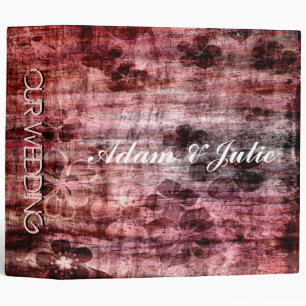 Vintage romantic flower wood wedding or photo book binder