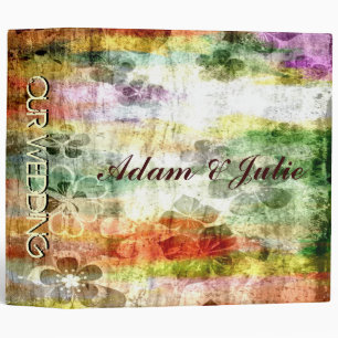 Vintage romantic flower wood wedding or photo book binder