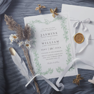Vintage Romantic Garden Elegant Modern Wedding Invitation