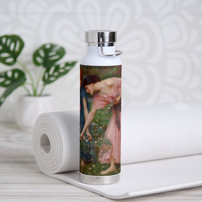 Vintage Romantic Garden Women Pre-Raphaelite Water Bottle (Yoga)