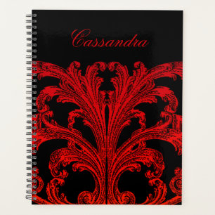 Vintage Romantic Goth in Blood Red Personalized Planner