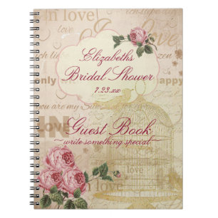 Vintage Romantic Love Bridal Shower Guest Book