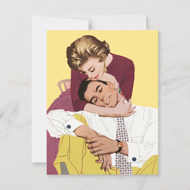 Vintage Romantic Love, Retro Romance Invitation (Front)