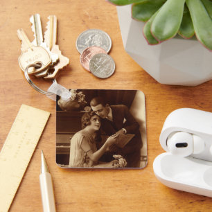 Vintage Romantic Music, Love and Romance Lovers Keychain