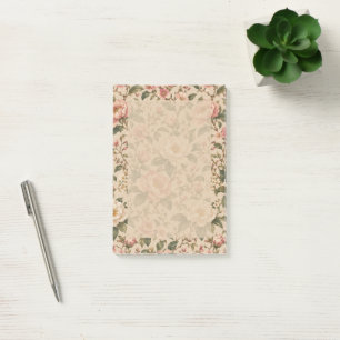 Vintage Romantic Peony & Rose Garden Pattern Post-it Notes