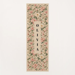 Vintage Romantic Peony & Rose Garden Pattern Yoga Mat