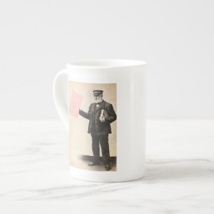 Vintage romantic postman bone china mug